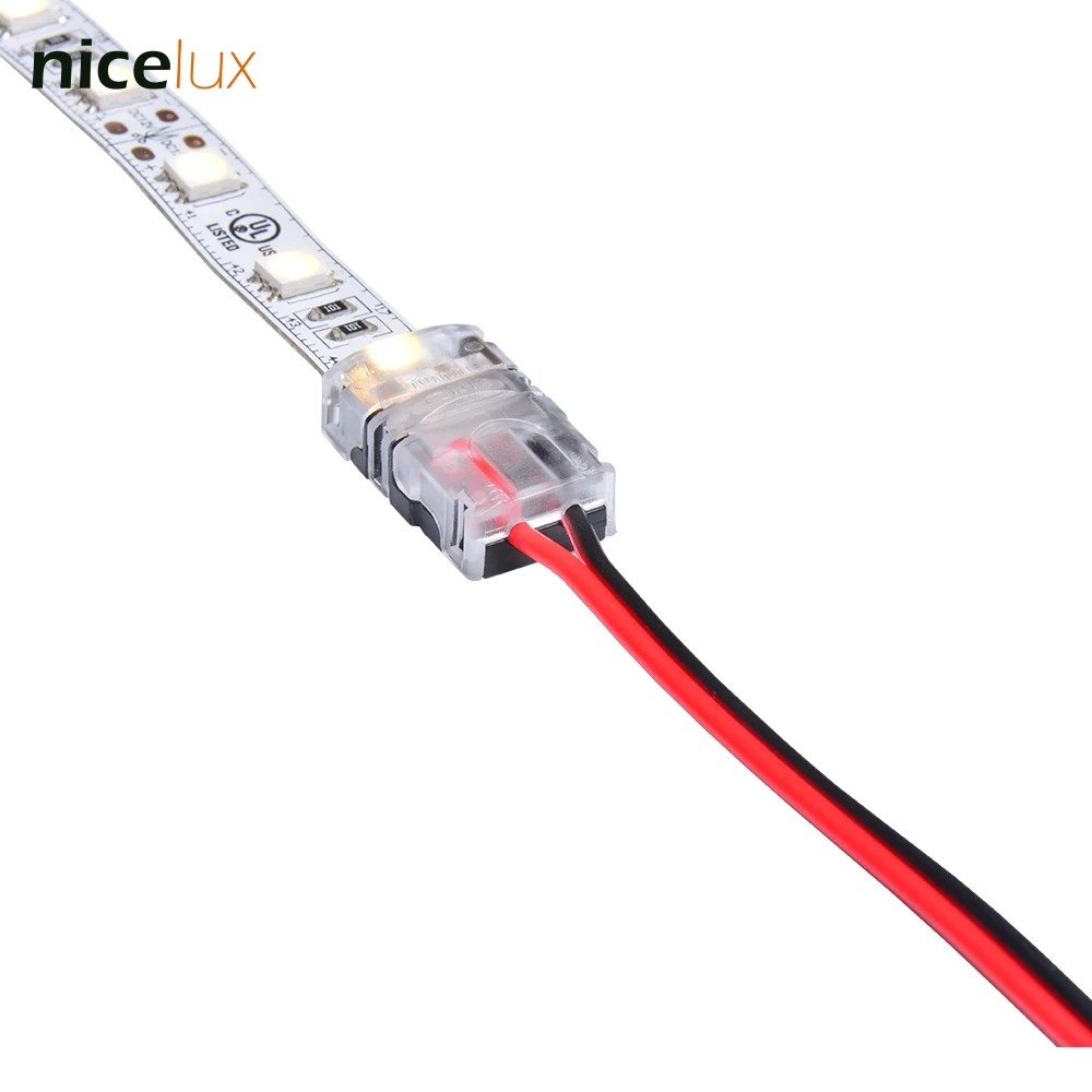

5pcs 10mm 2 Pin single color IP20 LED Strip Connector Strip to wire Connector for 5050 5630 Non-waterproof led strip Tape light