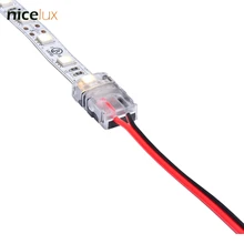 5pcs 10mm 2 Pin single color IP20 LED Strip Connector Strip to wire Connector for 5050 5630 Non-waterproof led strip Tape light