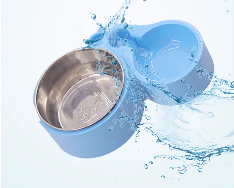 Устройство для кормления собак Нержавеющая сталь Еда и waterbowl для домашних животных собак и кошек висит Нескользящие миска для кота, собаки Еда миска для домашних животных autodrinker