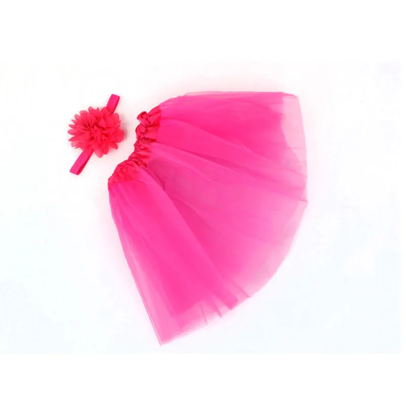 

Kids Baby Girls Set of Tulle Tutu Skirt and Flower Headband Princess Pettiskirts Photography Props Baby Birthday Gift