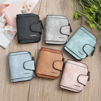 

Fashion Mini Leather Small Wallet Women Short Zipper Coin Purse Card Holder Ladies Simple Style bag brand designed Thin Wallets
