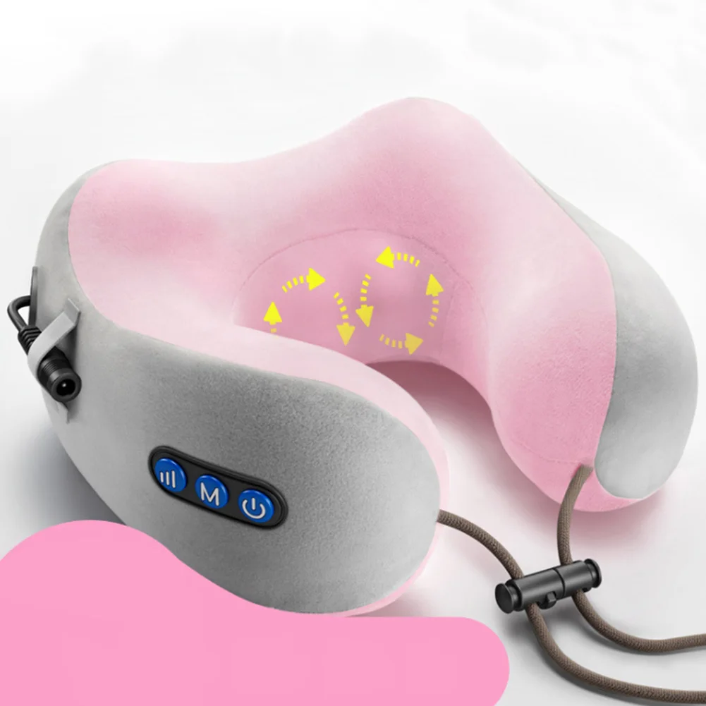 

Velvet Cloth Office Electric Cervical Relaxing Pain Relief Massage Pillow Travel U-shaped Multi-function Home Outdoor Portable