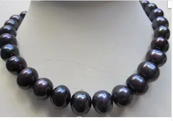 

EXQUISITE NEW HOT HUGE 17.5" 12-14MM TAHITIAN BLACK PEARL NECKLACE 14KGP