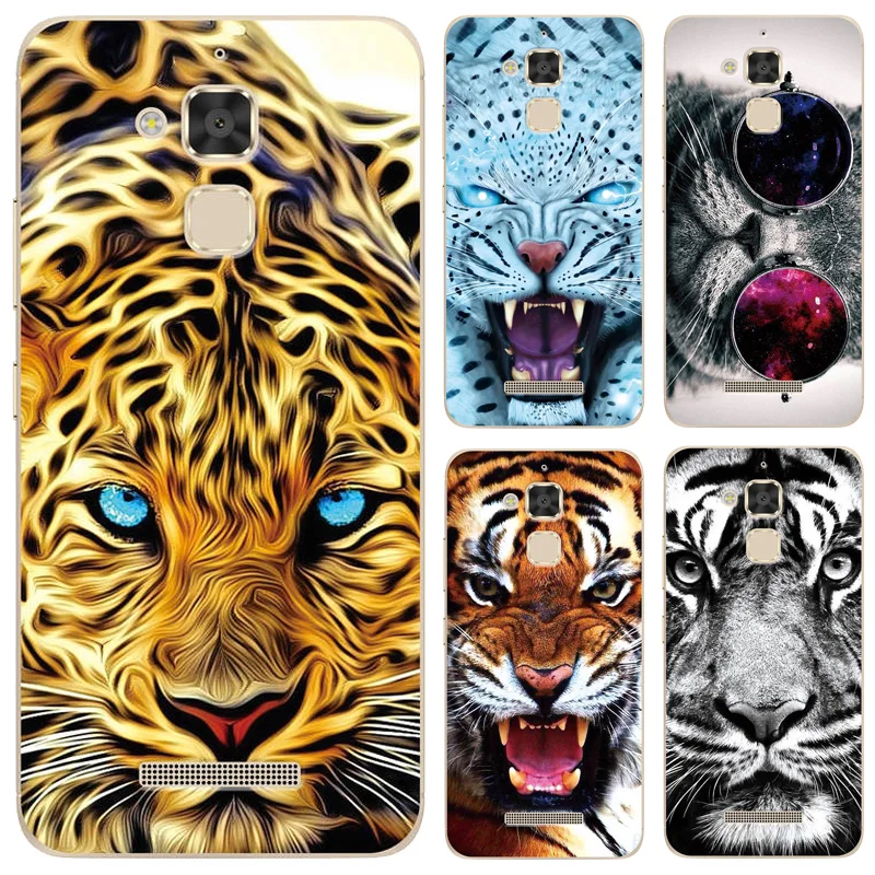 Чехол для Asus Zenfone 3 Max ZC520TL Scary Tiger Lion Animal с рисунком силиконовый мягкий чехол