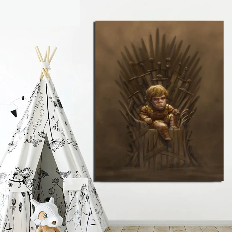 

Game Of Thrones Tyrion On Iron Throne Canvas Painting Print Living Room Home Decor Modern Wall Art Oil Painting Poster Framework