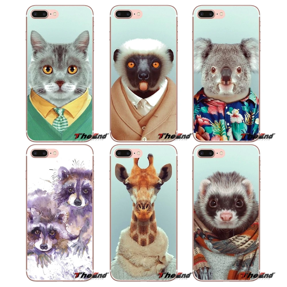 Чехол для iPhone X 4 4S 5 5S 5C SE 6 6S 7 8 Plus Samsung Galaxy J1 J3 J5 J7 A3 A5 2016 2017 с изображением животных