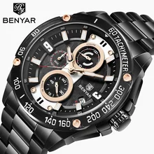 Men's Watches Gold Watch Top Brand Luxury BENYAR Erkek Kol Saati Date Clock Men Sports Watch Men Wrist Watch Relogio Masculino yazole luminous wrist watch men watch sport watches luxury men s watch clock saat erkek kol saati relogio masculino reloj hombre