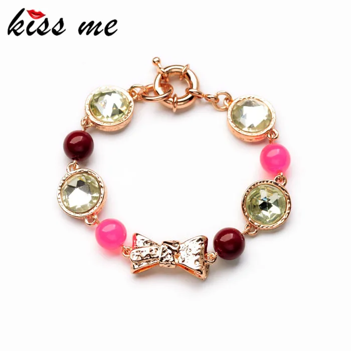 

New Styles 2017 Statement Fashion Jewelry Elegant Multi Resin Beaded Bowknot Charming Bangles & Bracelets