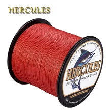 Леска Hercules, 4 нити, плетеная леска для ловли карпа, красный PE, Vissen шнур, 100 м, 300 м, 500 м, 1000 м, 1500 м, 2000 м, М, проволока