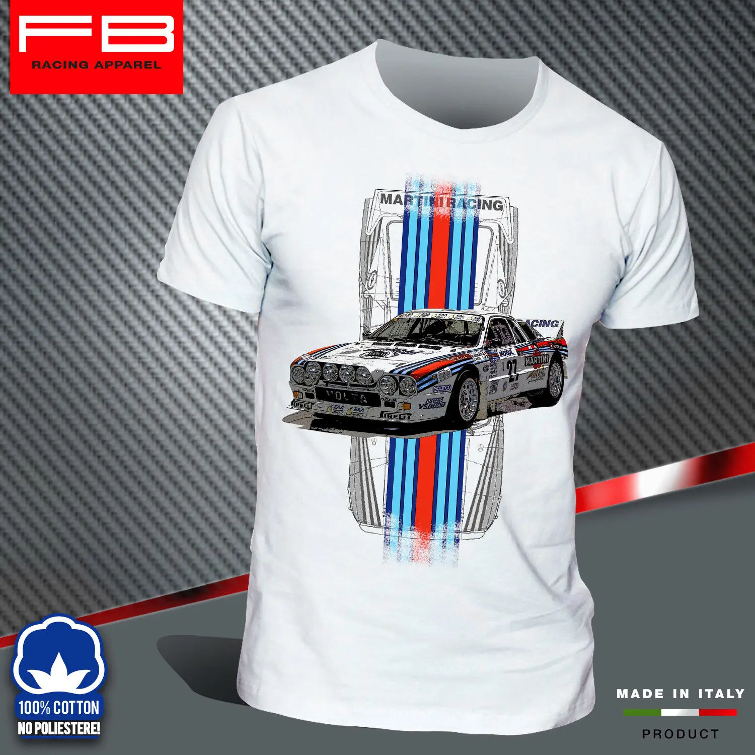 Крутая футболка Uomo Lancia 037 Martini Racing Abarth Rally Legend S4 Tee