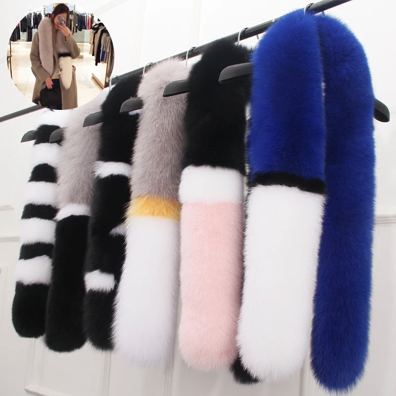 

Best New Natural Real Fox Fur Collar Scarves For Women's 150cm Length