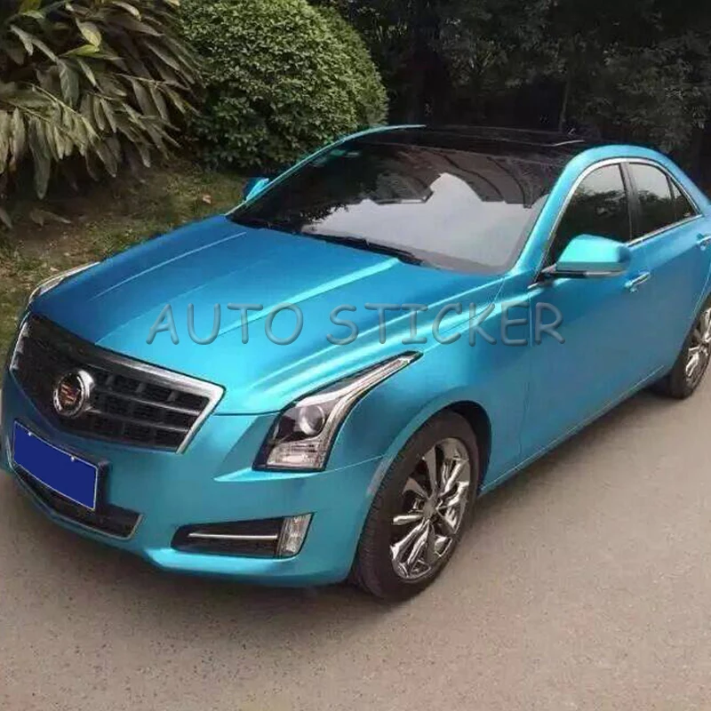 Aluminum Blue matte metallic car wraps 11