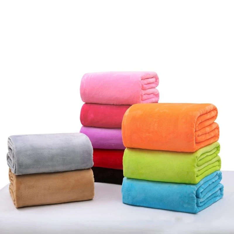 

Home Textile Sofa Bedding Fleece Blanket Summer Solid Color Blankets Super Soft Warm Flannel Throw On Sofa/Bed/Travel Bedspreads