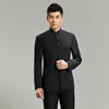 Mens Slim Fit Stand Collar Suits Solid Fashion Chinese Tang Suits Male Stylish Casual Suits Set Tangsuit Suits Gentlemen FS-105 ► Photo 1/5