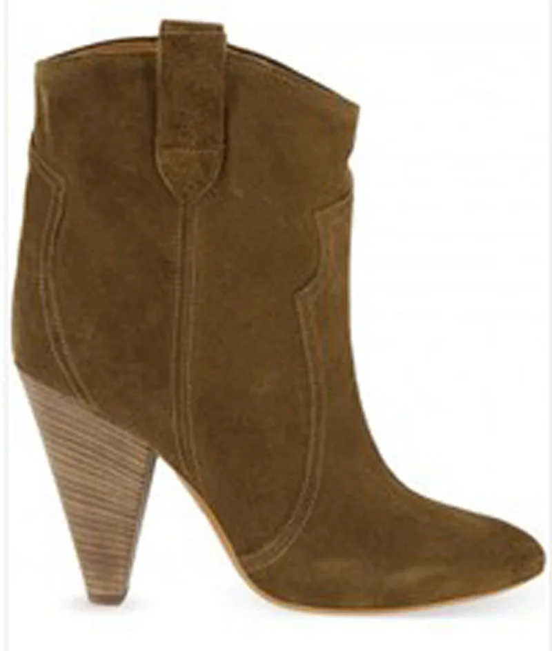 Cuir Femelle color Vache Grain Spike Bottines Color 3 De 1 Patché Bois color Mode Haut Dames Talon Qualité Automne Cheville Haute 2 Femmes Points En Bottes Daim A5XxwnxgqE