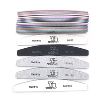 Lixa Unha – ensemble de limes à ongles 80/100/150/180/240, Bloc polissoire, Style demi-lune, outils de manucure, 10 pièces