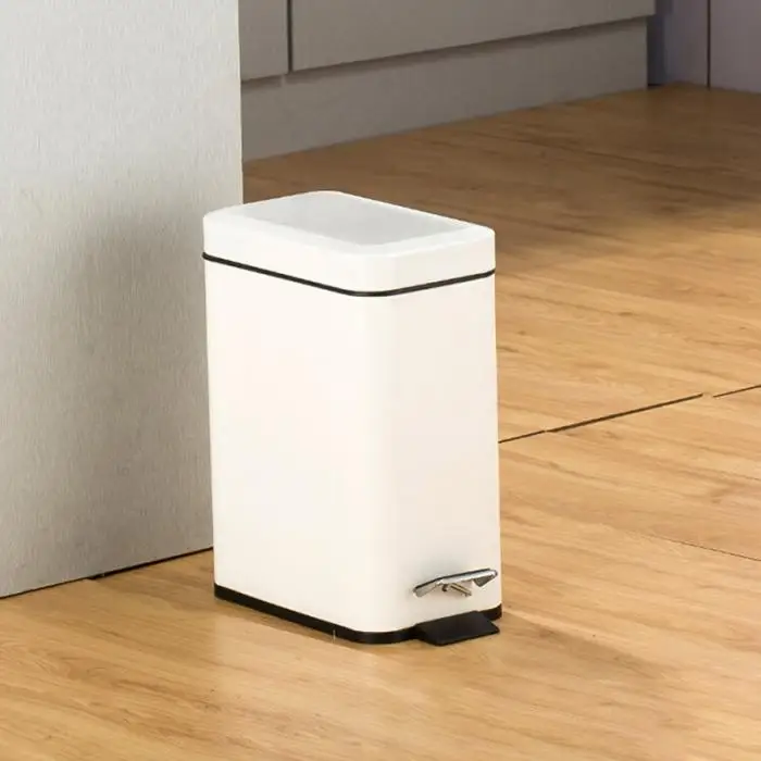 Pedal Bin Household Trash Can Mute Stainless Steel Kitchen Trash Bin with Liner XB 66