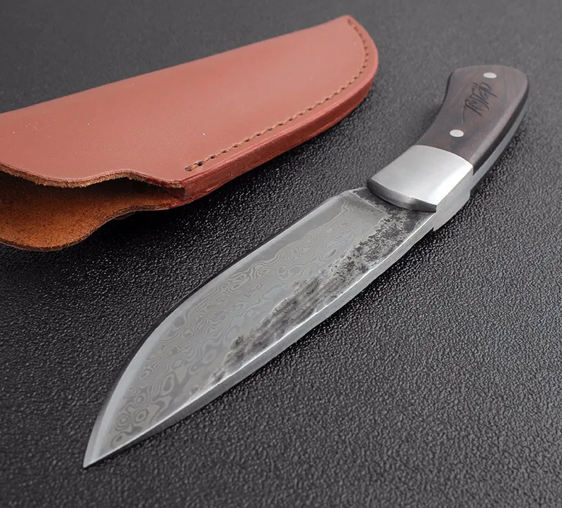 Наружные тактические фиксированные ножи из высокоуглеродистой стали дамасский нож ручной работы для кемпинга охотничий нож EDC Инструменты