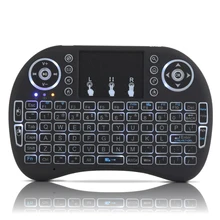 RU, ES, FR 3 цвета беспроводная клавиатура с подсветкой Air mouse с сенсорной панелью mouse Combo аккумуляторная батарея для Android Smart tv PC