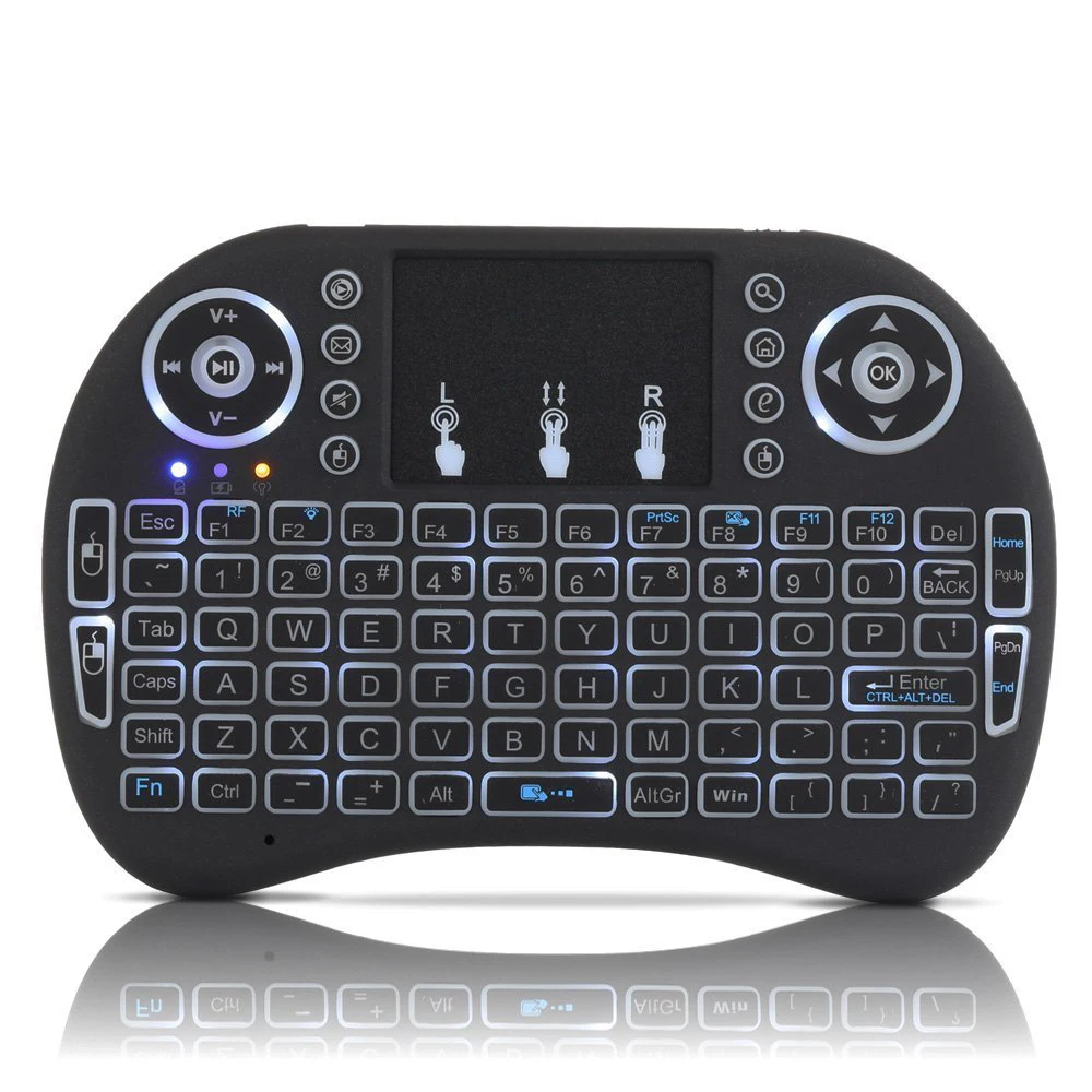 RU,ES,FR 3 Color Backlight Wireless Keyboard Air Mouse