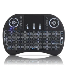 RU ES FR 3 Color Backlight Wireless Keyboard Air Mouse With Touchpad Mouse Combo Rechargeable Battery