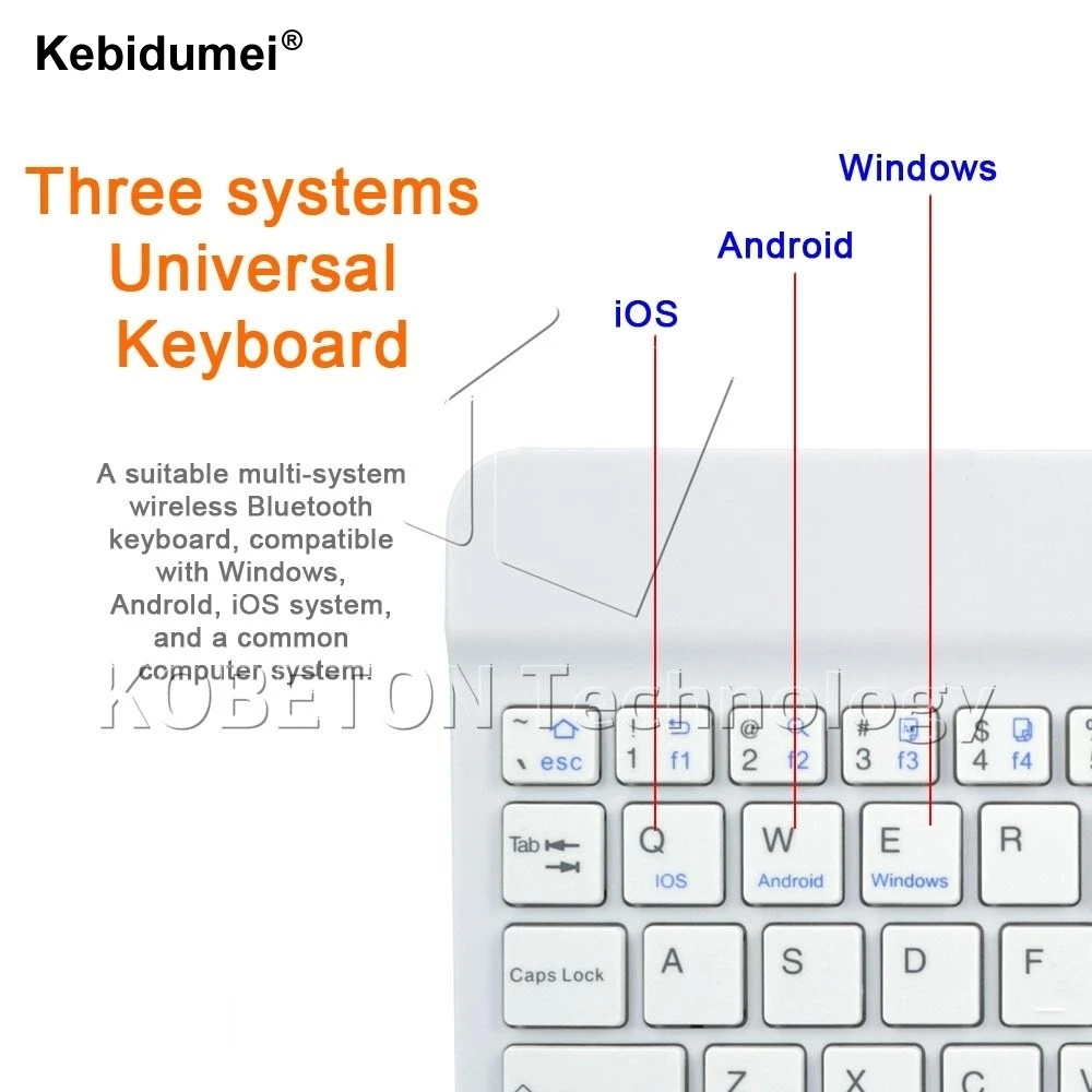 Kebidumei универсальная черная/белая ультратонкая Беспроводная клавиатура Bluetooth 3,0 для iPad Mini 3 Air 2 для планшета Смартфон ноутбук ПК