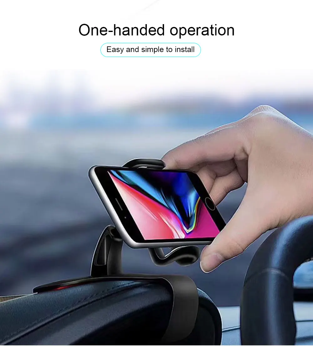 Ascromy Car Phone Mount Holder HUD Dashboard Stand For Xiaomi iPhone 7 8 X Samsung Galaxy S9 S8 Mobile Porta celular Accessories (5)