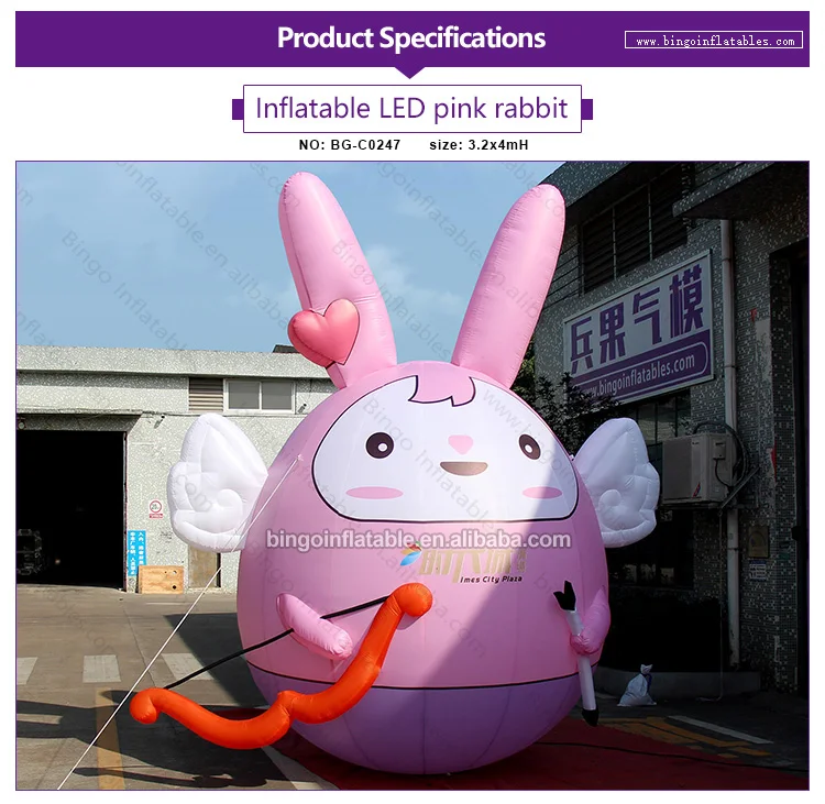 Бесплатная доставка Лидер продаж 3.2.X4mh Надувное со светодиодной подсветкой кролик мультяшное украшение игрушка рекламы настроены в День