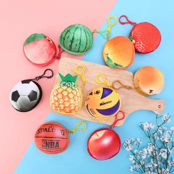 

3D Cute Wallet Bag Fruit Zipper Mini Coin Change Purse Plush Organizer