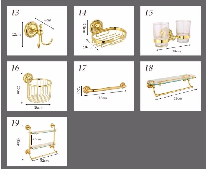 Новый Медь набор аксессуаров для ванной комнаты золото Полотенце Бар стеклянная полка для туалетной щетки бумаги держатель настенный