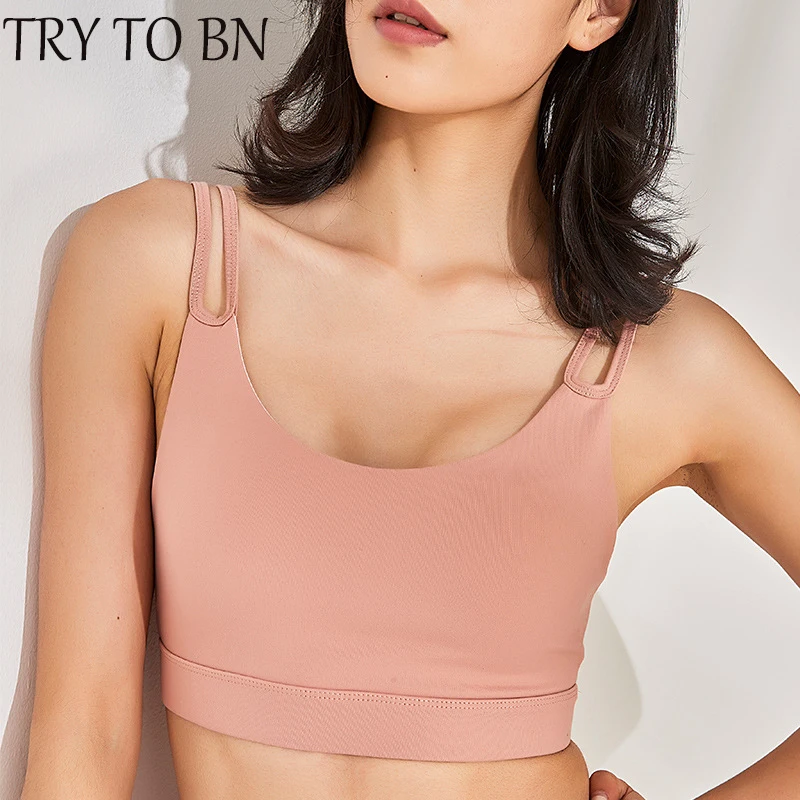 

TRY TO BN Bras For Women Quick Drying Solid Workout Fitness Push Up Bra High Elasticity Brassiere Breathable Women's Underwear