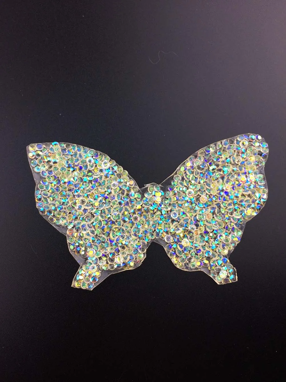 

ab rhinestone applique decoraiton,1pcs/lot,DIY garment accessories wholesale butterfly patch colored trimming for clothes jeans