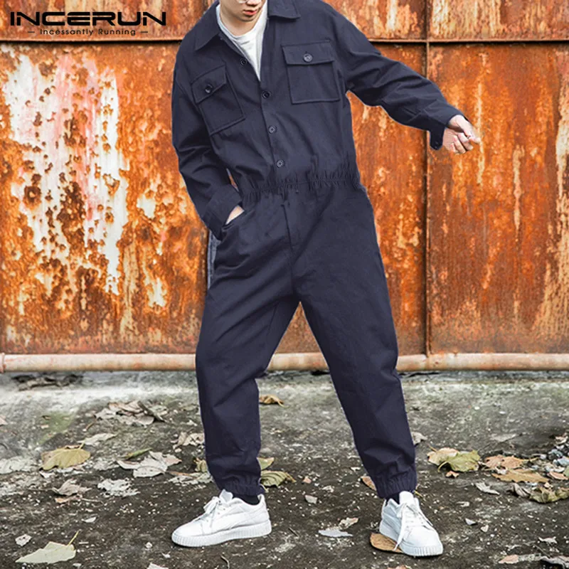 Модный мужской комбинезон карго INCERUN в стиле панк с карманами 2020 мешковатые