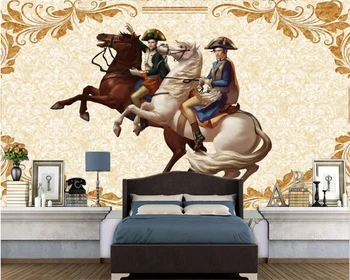 

Beibehang Mural wallpaper European Napoleon hand-painted TV background wall medieval great man oil painting mural 3d wallpaper