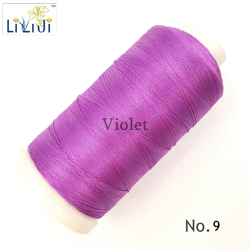 Блестящий шелк нейлон стред 3 нити нить 0,2 мм около 1800 м для DIY Ювелирные изделия бусины/forTassel фиолетовый серии No.6-9
