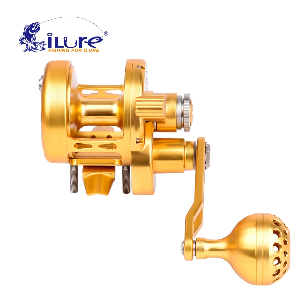 

iLure Brand Trolling Reel Aluminum CNC Machined 200-500 Series 6.0:1 Fishing Reel (Left-Hand) Max Drag 14kg-21kg Jigging Reel