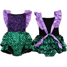 Летние Блёстки Купальники для малышек Детские Обувь для девочек Одна деталь купальник пляжная