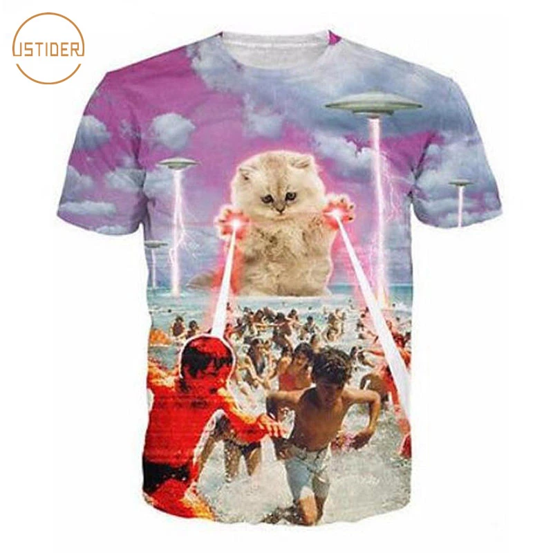 Istider 子猫レーザー猫プリント Tシャツシャツスター戦争 3d Alnie 猫 Tシャツ宇宙銀河 Tシャツ女性男性面白い 3d 動物 Tシャツ Print Tee Shirt Galaxy T Shirt Woment Shirt Women Aliexpress