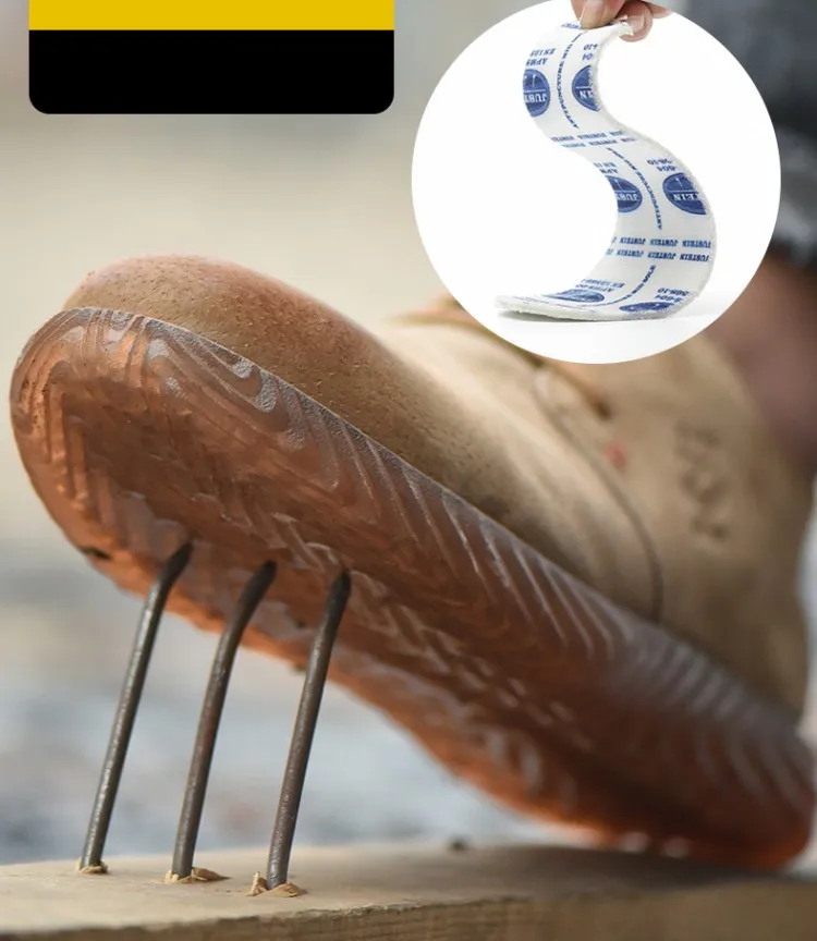 Men Steel Toe Cap Pig Skin Work Boots Labor Insurance Shoes Beef Tendon Anti-smashing Puncture Proof Safety Breathable Sneakers