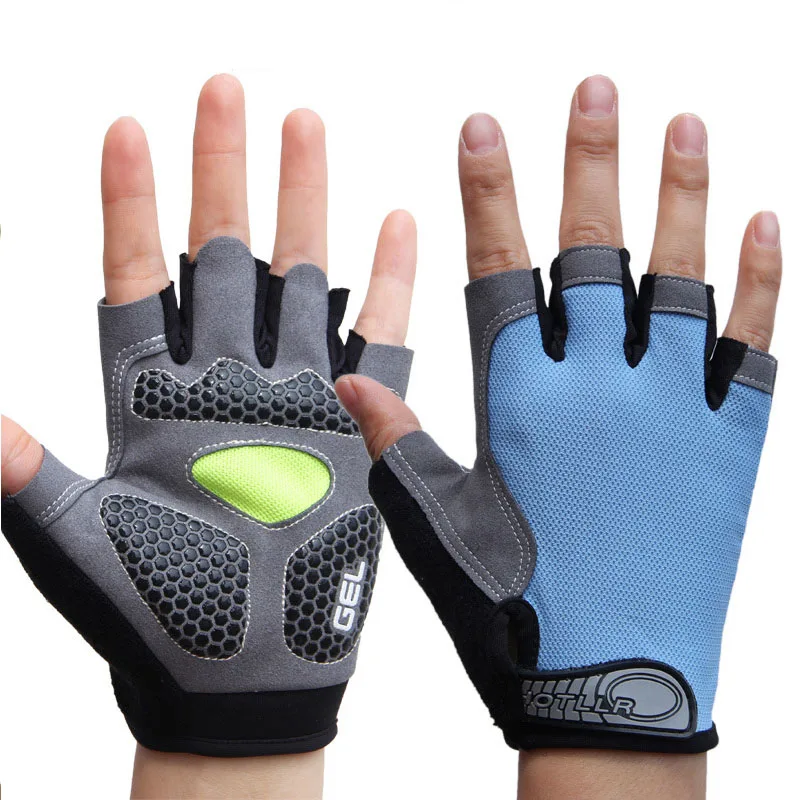 Открытый Спорт 3D силиконовый гель мягкий перчатки для Для мужчин Для женщин для тренажерного зала фитнеса тренировок бег трусцой упражнения для тренировки, бодибилдинга - Цвет: Light Blue