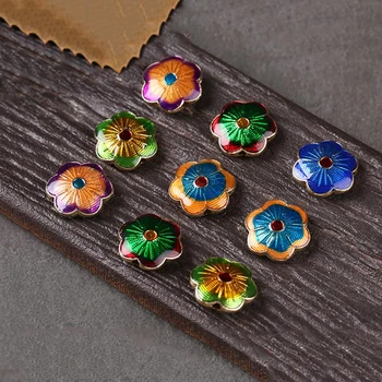 

Flower Shape Beads Drip oil Alloy Metal Enamel beads for Jewelry Making Bracelet Accessories Findings DIY