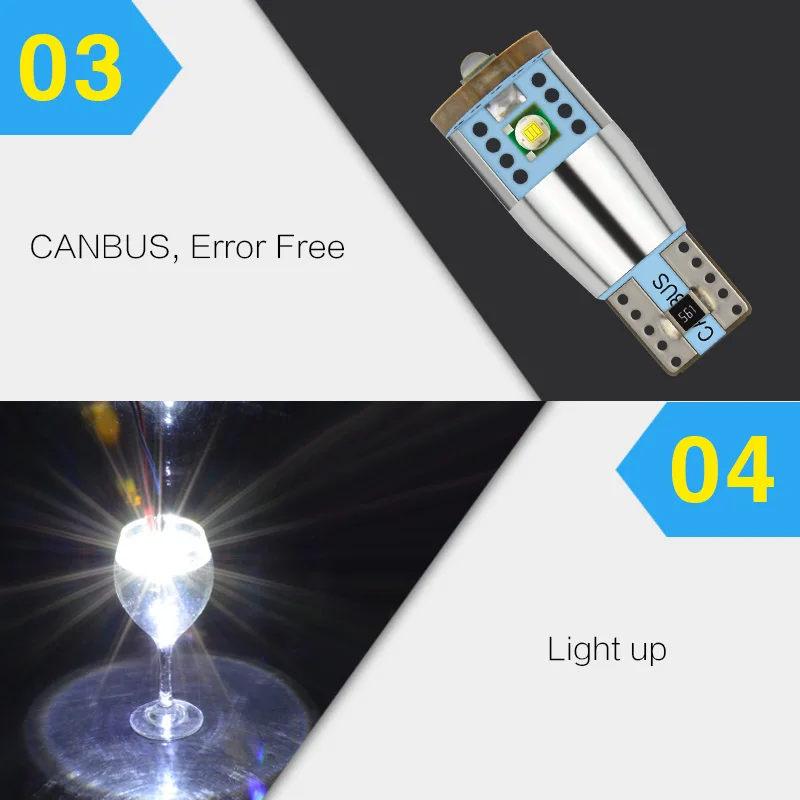 NAO T10 светодиодный CANBUS CREE W5W светодиодный лампы без ошибок чип салона светильник ксенон белый 6000K Высокое Мощность 3W 194 168 лампы 12V 24V