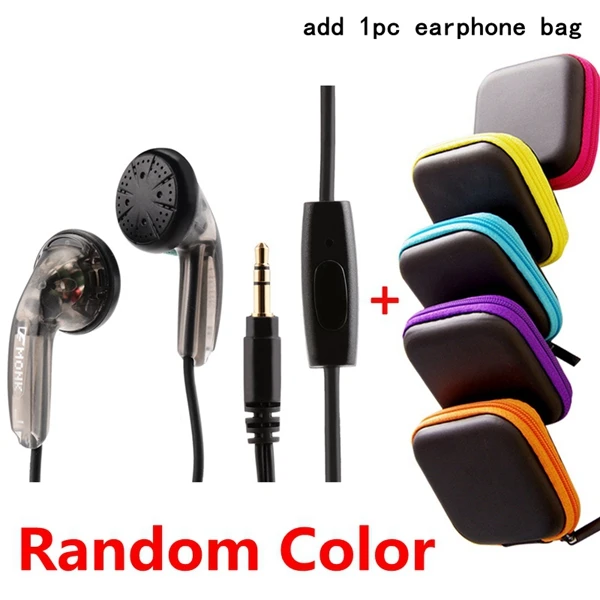Add one earphone bag Venture Electronics VE Monk Plus, проводные наушники fone de ouvido с плоской головкой, наушники с высоким сопротивлением 3,5 мм, гарнитура с микрофоном - Цвет: Add one earphone bag