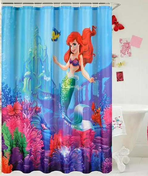 Bathroom Shower Curtain Disney Little Mermaid Ariel Sebastian