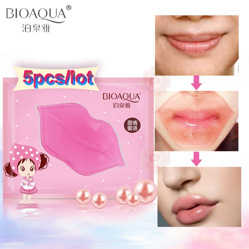 

5pcs/lot Lips Care Collagen Lip Mask Lip Film Super Lip Plumper Crystal Moisture Essence Dilute Lip Lines Anti Ageing Beauty