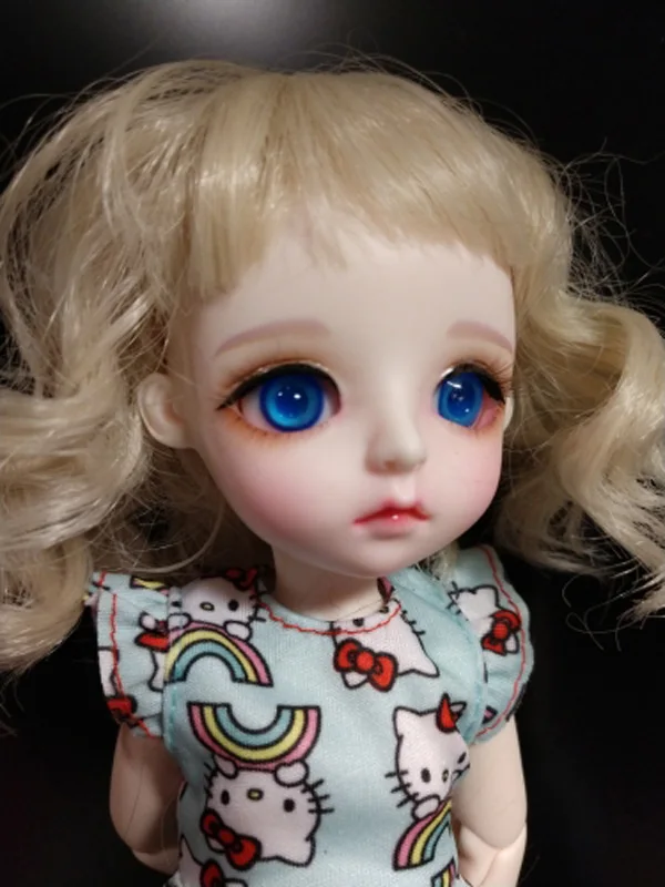 bjd sd doll 1/6 long ear cat dolls resin model reborn face make up eyes white 