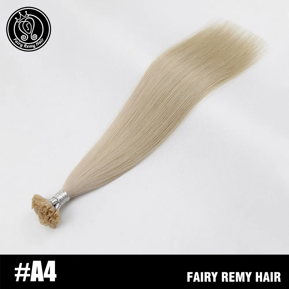 Фея Волосы remy 16 дюймов реальные Remy человеческие волосы U Совет расширения блондинка цветные предварительно скрепленные волосы расширение 40 г посылка 0,8 г/локон - Цвет: A4