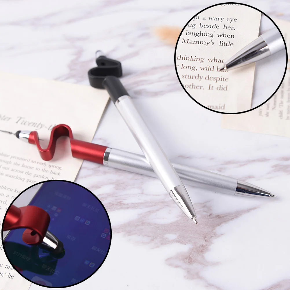 Small Fresh Multifunctional Metal Neutral Pen Mobile Phone Holder Touch Screen Pen Office Supplies Random color