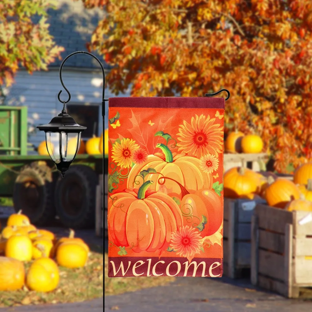 OurWarm 12x18 inch Flax Fall Garden Flag for Garden OurWarm 12x18 inch Flax Fall Garden Flag for Garden