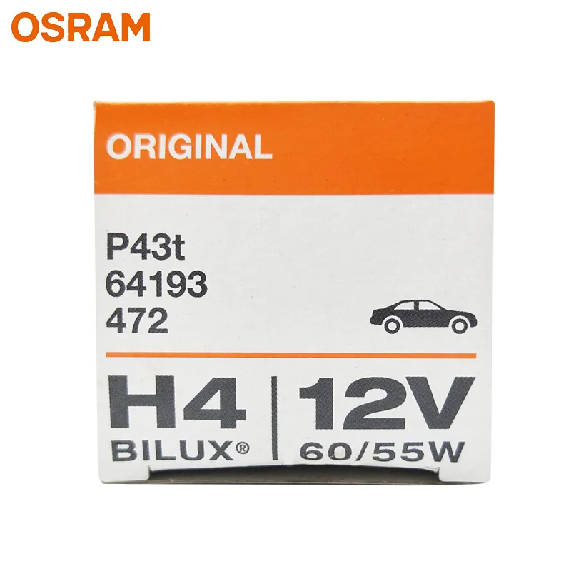 OSRAM H4 9003 12V 60/55W 64193 P43t Германия 3200K стандартная оригинальная автомобильная фара Hi/lo луч автомобильная лампа OEM Качество(один